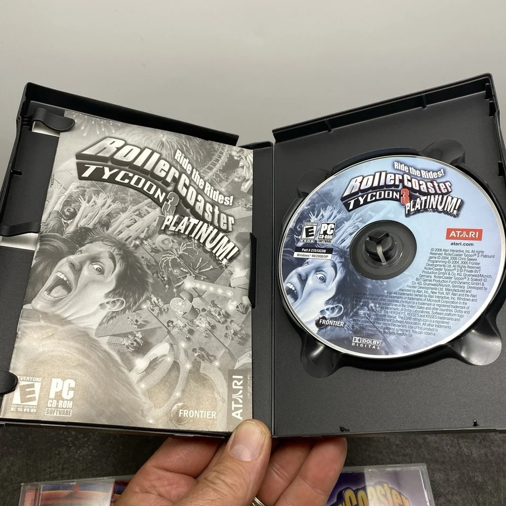 Lot of Roller Coaster Tycoon 2, Wacky Worlds Expansion Pack, 3 Platinum PC Games